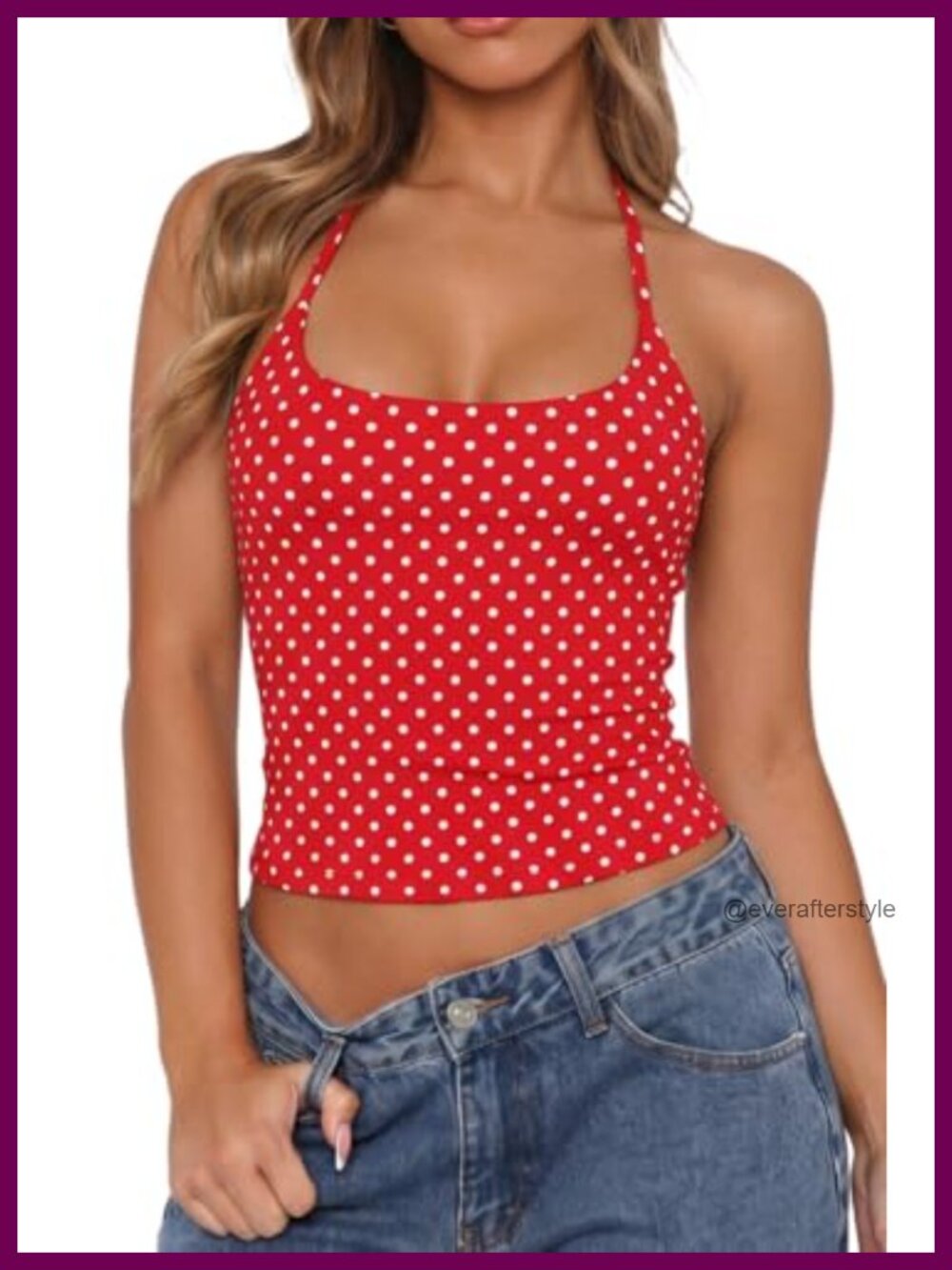 Womens Self Tie Halter Neck Double Lined Cropped Basic Top